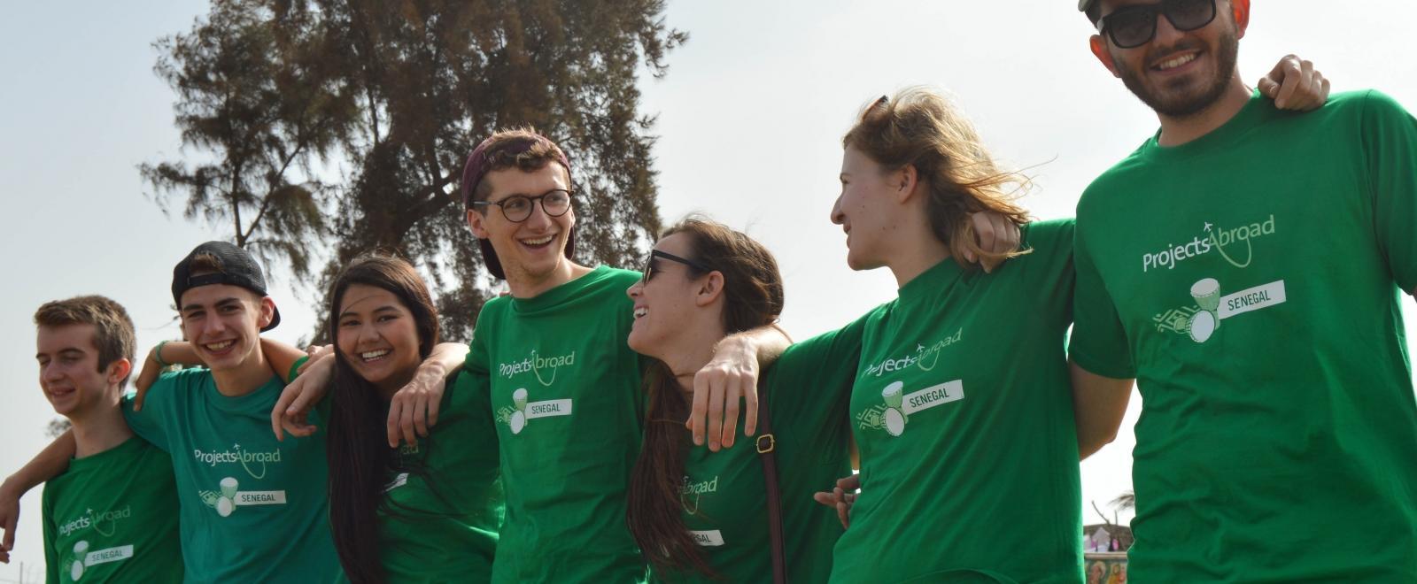 Young high school students enjoying a Projects Abroad volunteering holiday for teenagers in Senegal.
